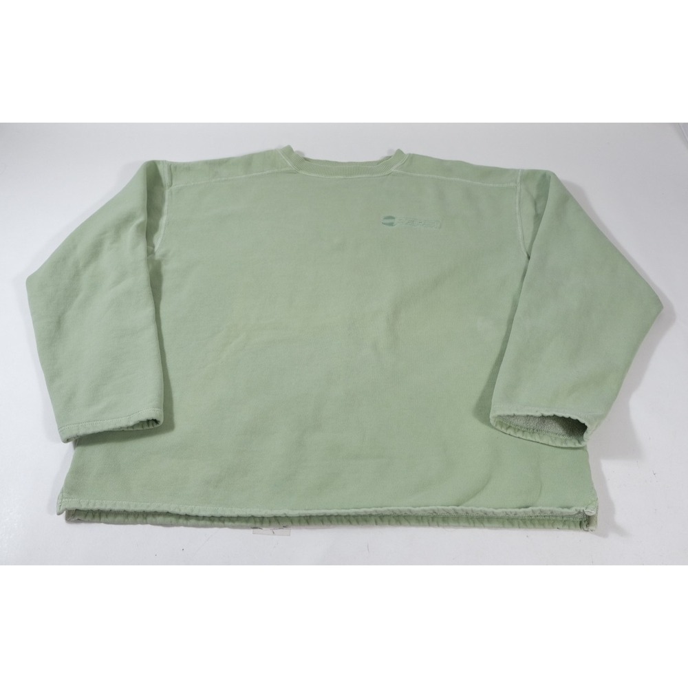 Pepsi Sweatshirt‎ Men XL Green Vintage Y2K Embroidered Logo Fleece Pullover